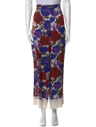 Dries Van Noten Silk Wide Leg Pants