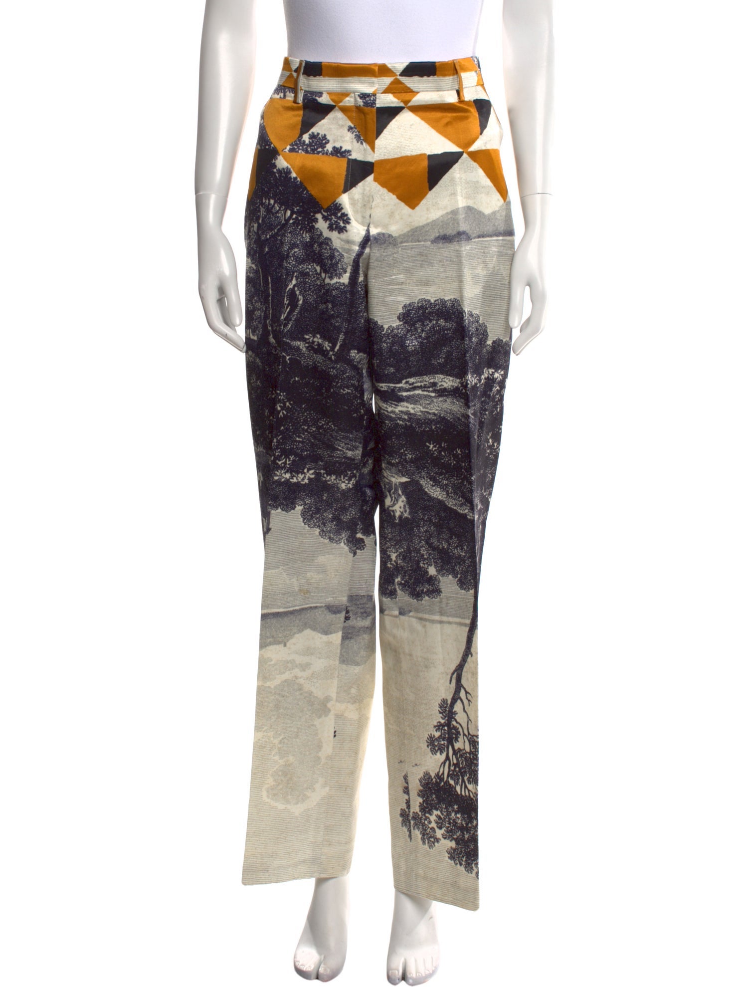 Dries Van Noten Printed Wide Leg Pants