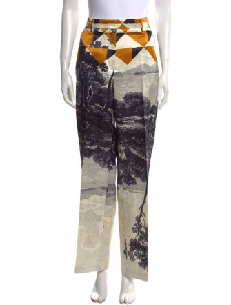 Dries Van Noten Printed Wide Leg Pants