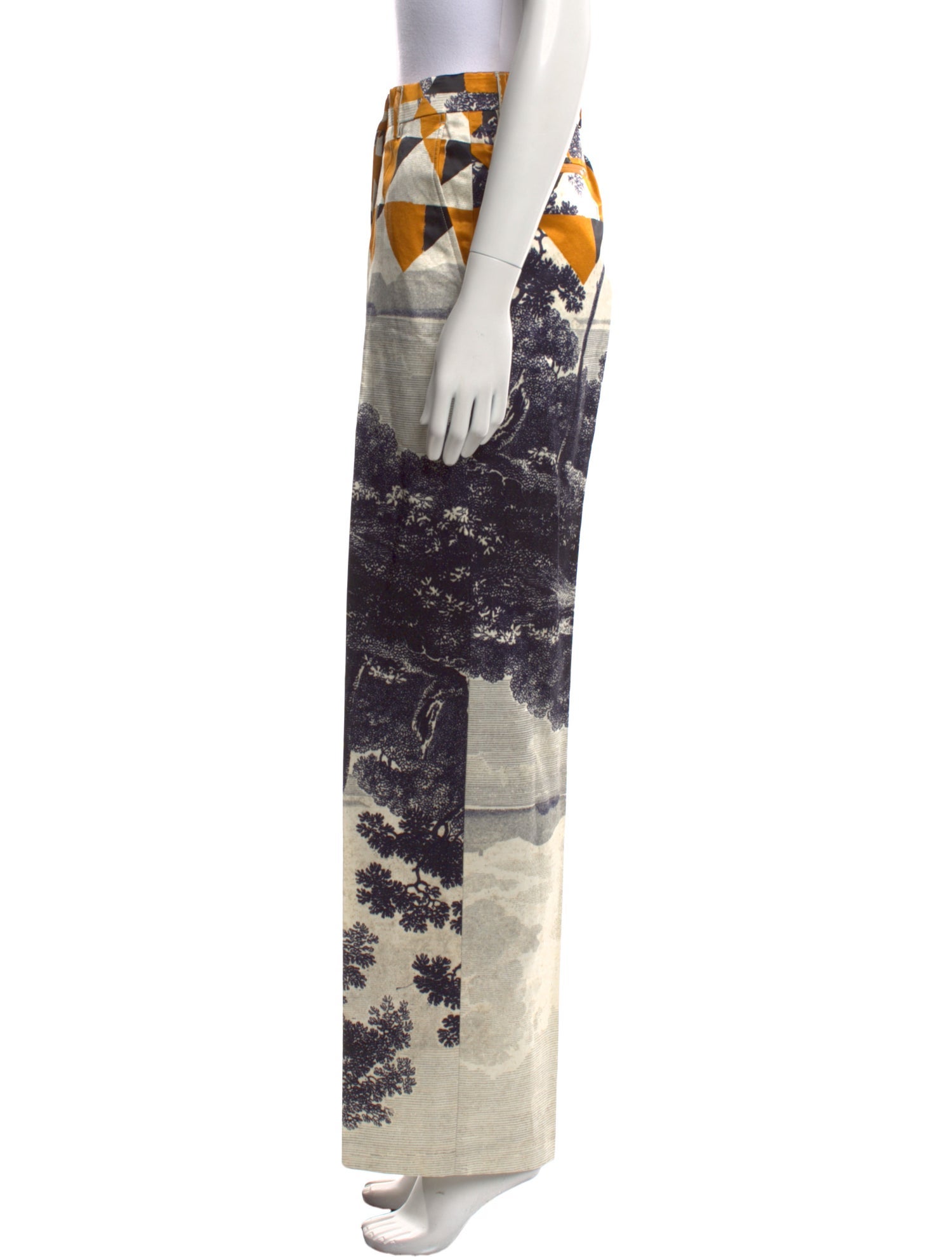 Dries Van Noten Printed Wide Leg Pants