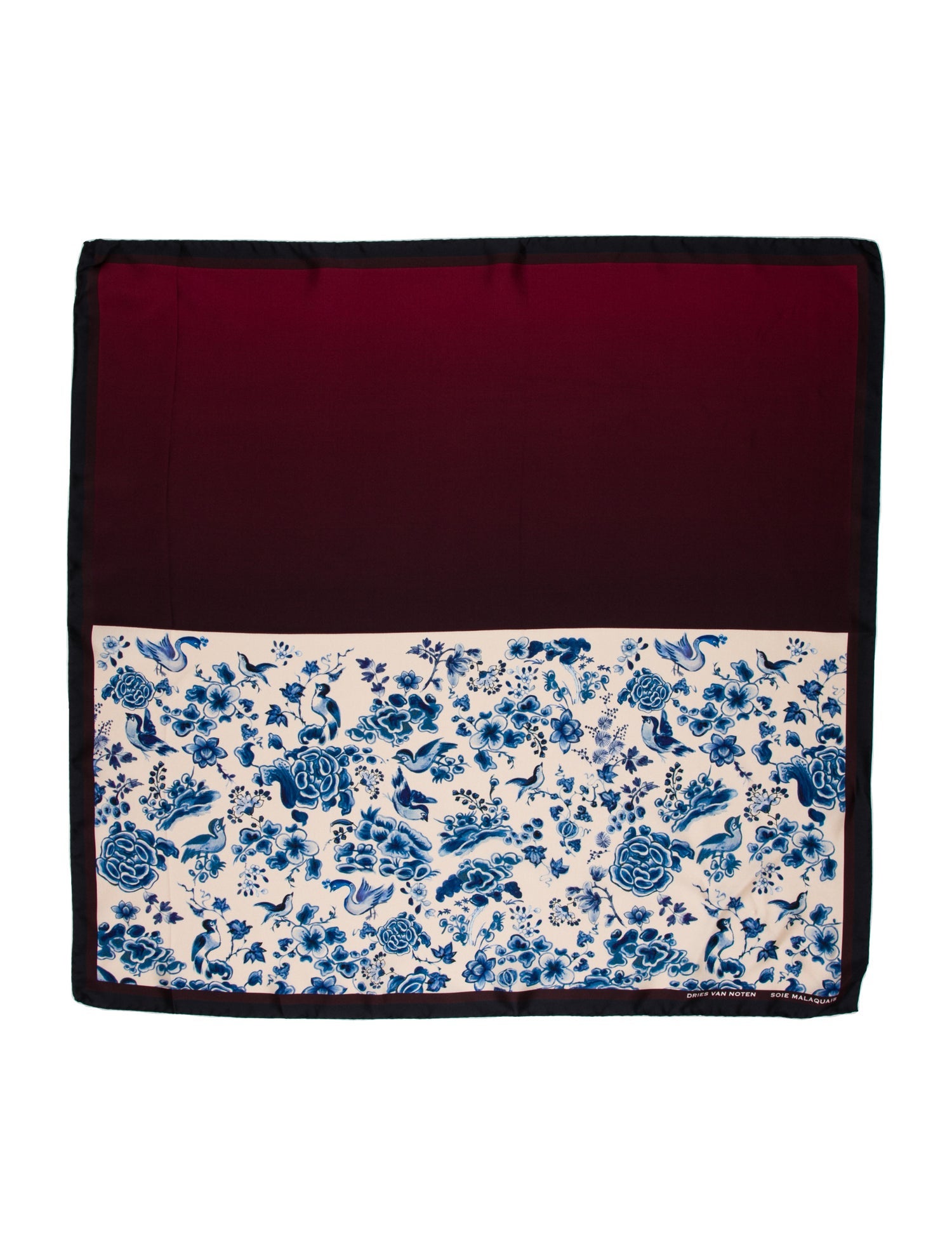 Dries Van Noten Silk Floral Print Scarf