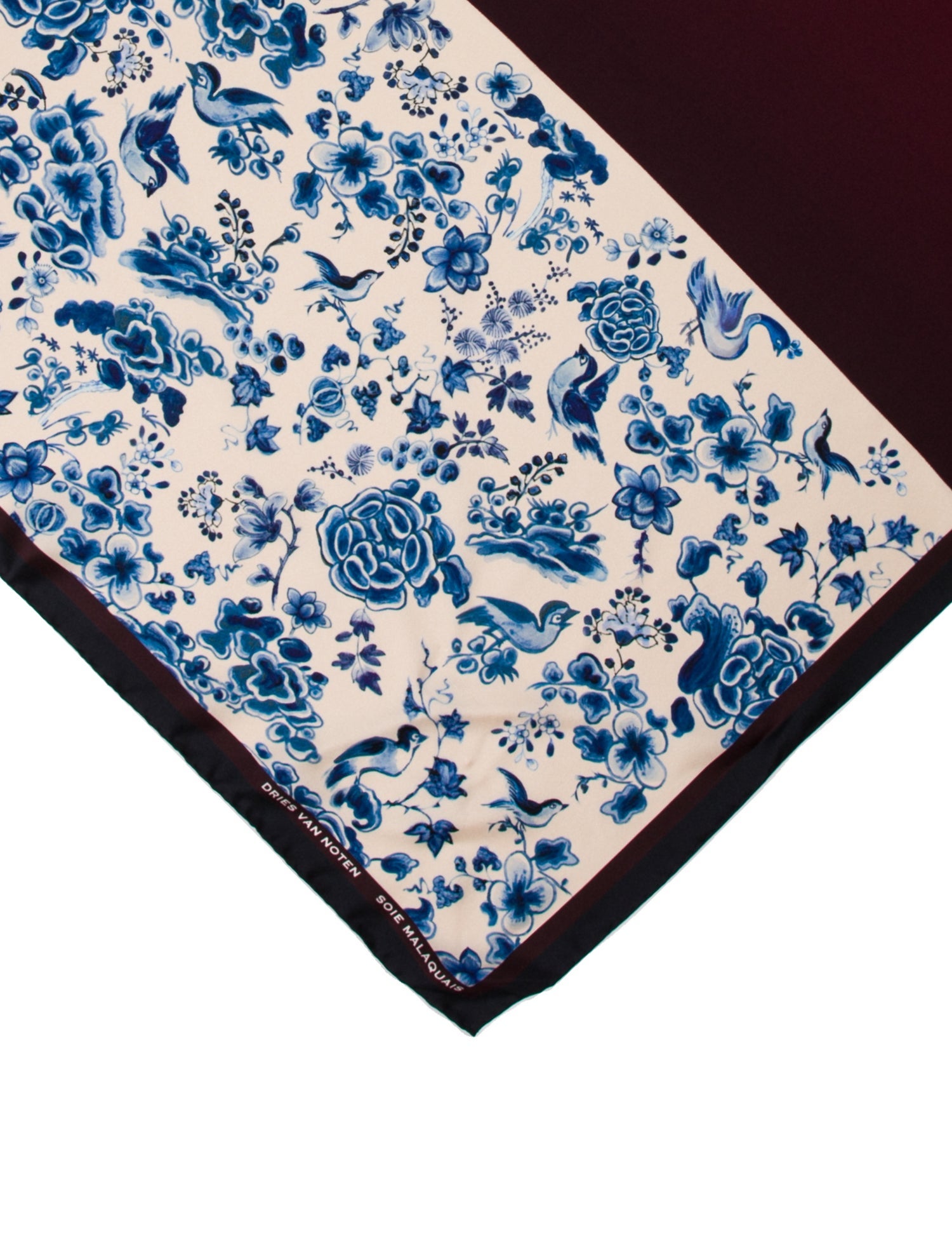 Dries Van Noten Silk Floral Print Scarf