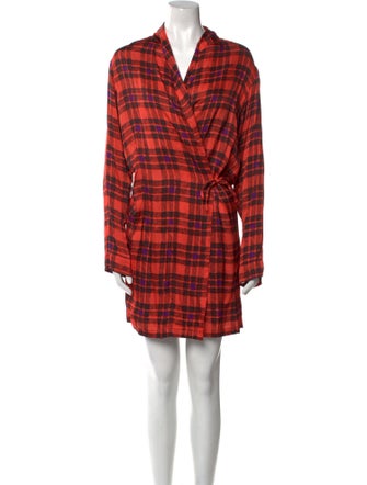 Dries Van Noten Plaid Print Knee-Length Dress