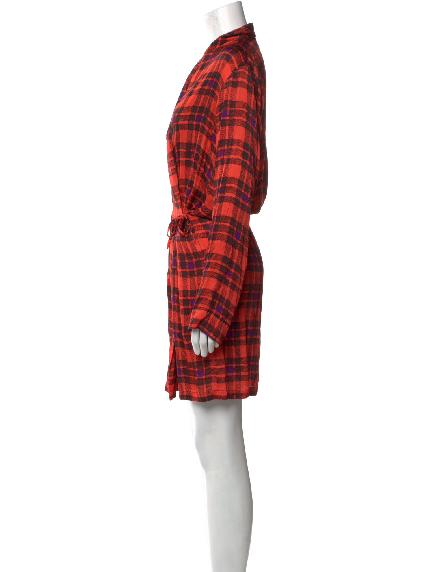 Dries Van Noten Plaid Print Knee-Length Dress