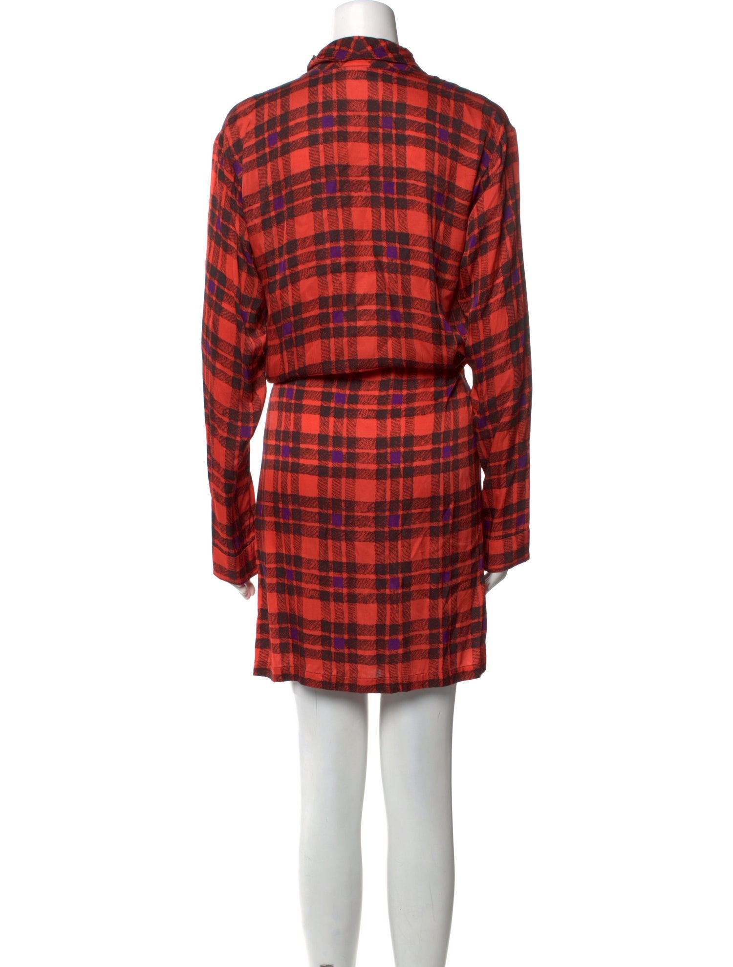 Dries Van Noten Plaid Print Knee-Length Dress