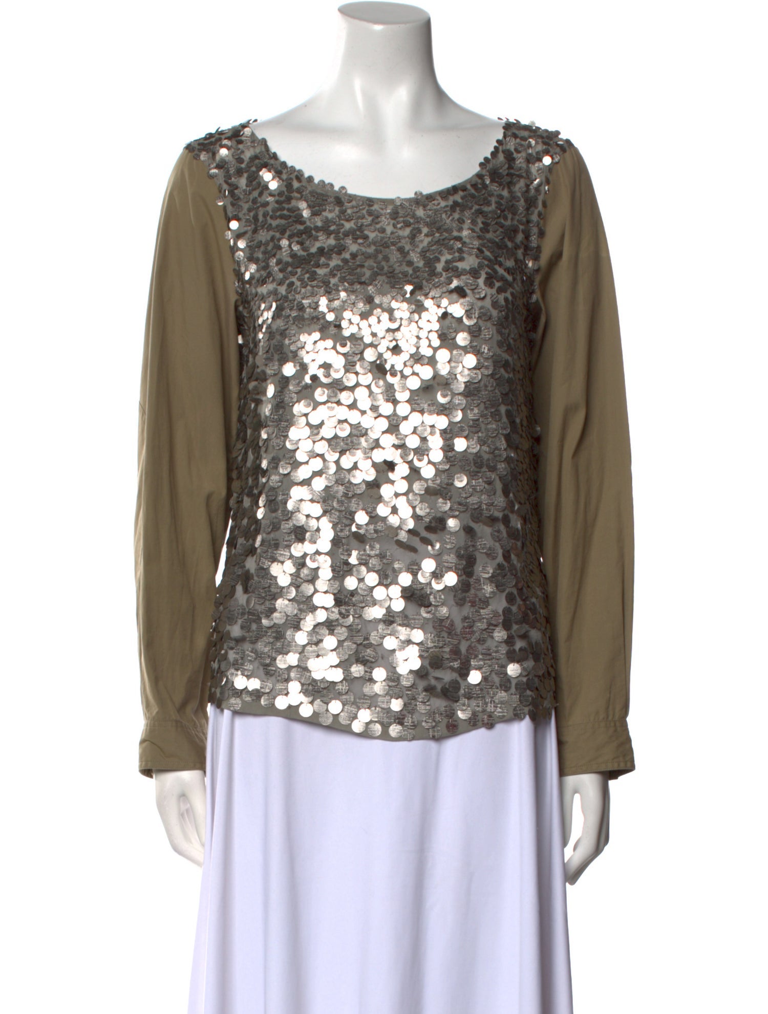 Dries Van Noten Silk Colorblock Pattern Blouse