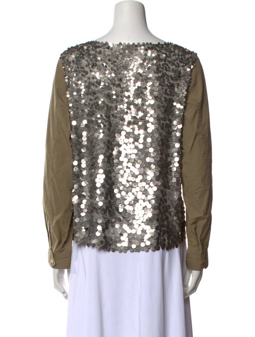 Dries Van Noten Silk Colorblock Pattern Blouse