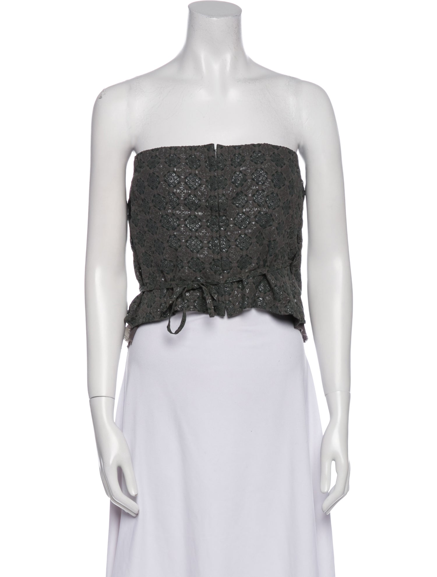 Dries Van Noten Silk Strapless Crop Top