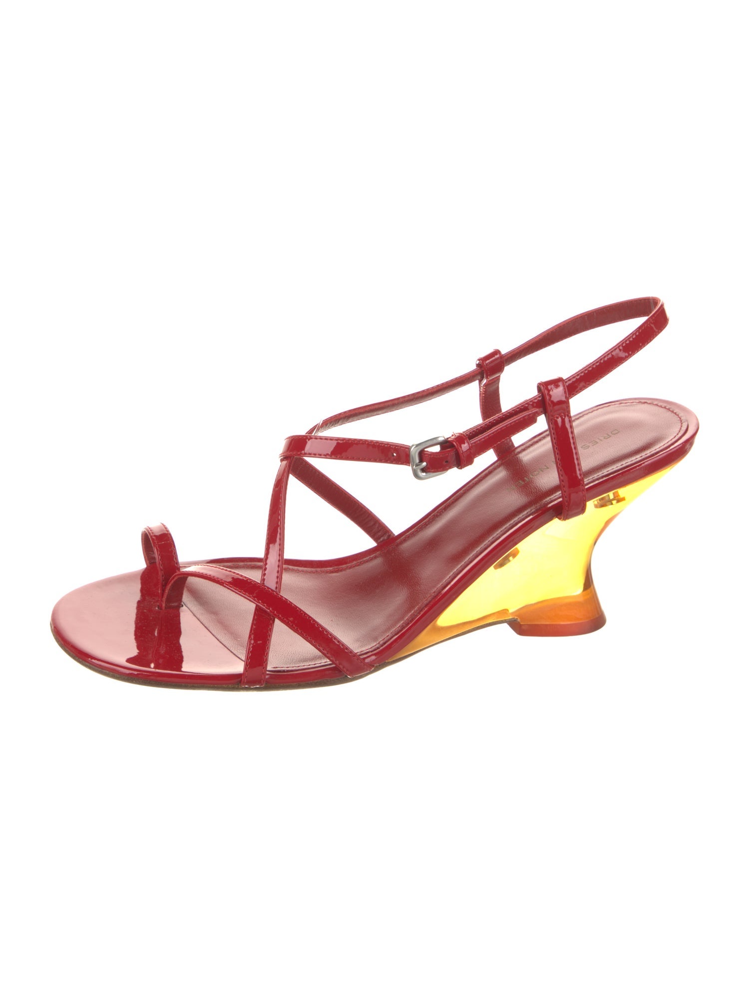 Dries Van Noten Patent Leather Slingback Sandals