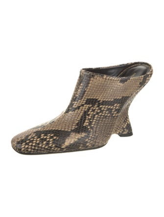 Dries Van Noten Leather Animal Print Mules