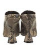 Dries Van Noten Leather Animal Print Mules