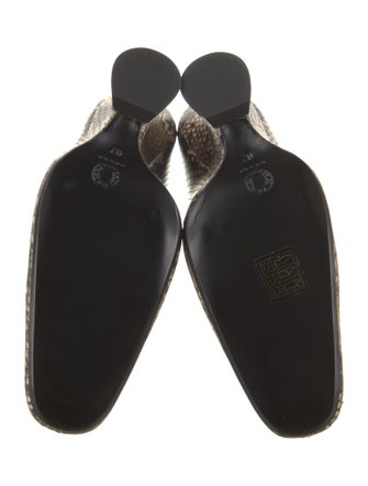 Dries Van Noten Leather Animal Print Mules