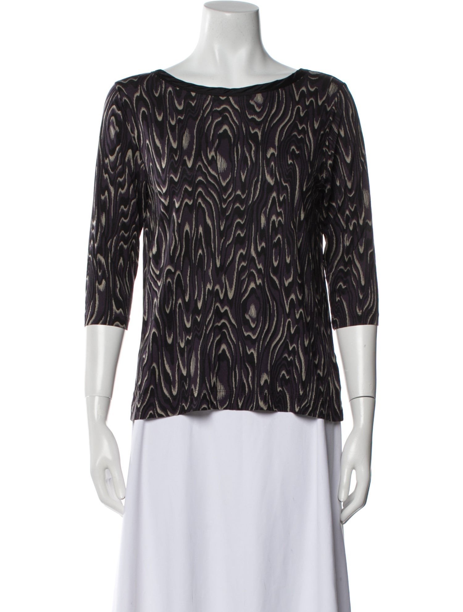 Dries Van Noten Printed Bateau Neckline Blouse