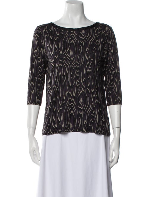 Dries Van Noten Printed Bateau Neckline Blouse