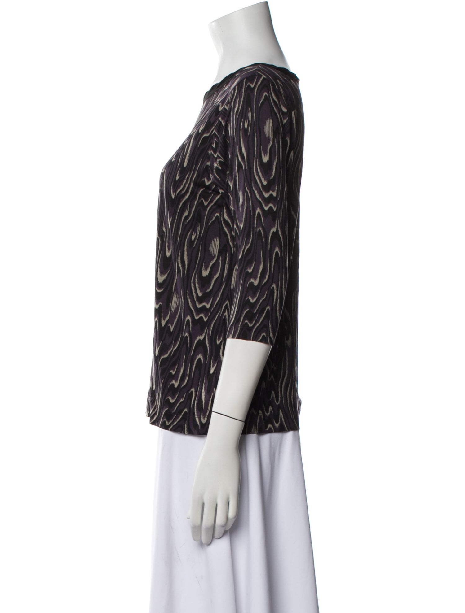 Dries Van Noten Printed Bateau Neckline Blouse