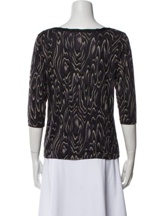 Dries Van Noten Printed Bateau Neckline Blouse