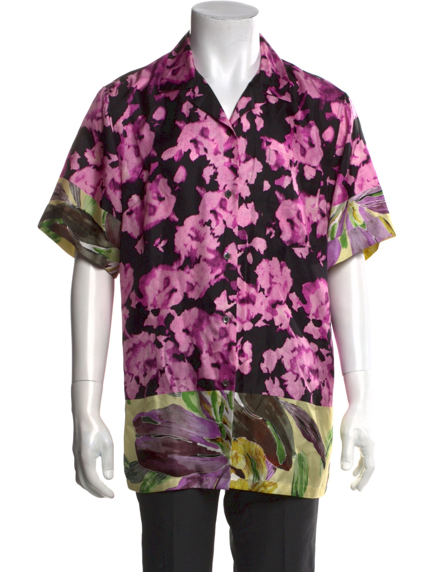 Dries Van Noten Silk Floral Print Shirt