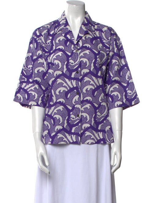 Dries Van Noten Printed Three-Quarter Sleeve Blouse