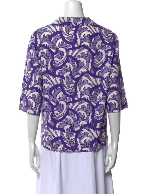Dries Van Noten Printed Three-Quarter Sleeve Blouse
