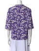 Dries Van Noten Printed Three-Quarter Sleeve Blouse