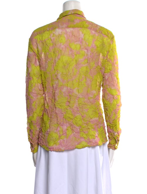 Dries Van Noten Printed Long Sleeve Button-Up Top
