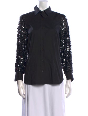 Dries Van Noten Long Sleeve Button-Up Top