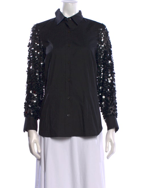 Dries Van Noten Long Sleeve Button-Up Top