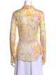 Dries Van Noten Silk Floral Print Button-Up Top