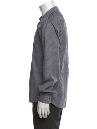 Dries Van Noten Houndstooth Print Long Sleeve Dress Shirt