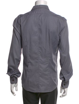 Dries Van Noten Houndstooth Print Long Sleeve Dress Shirt