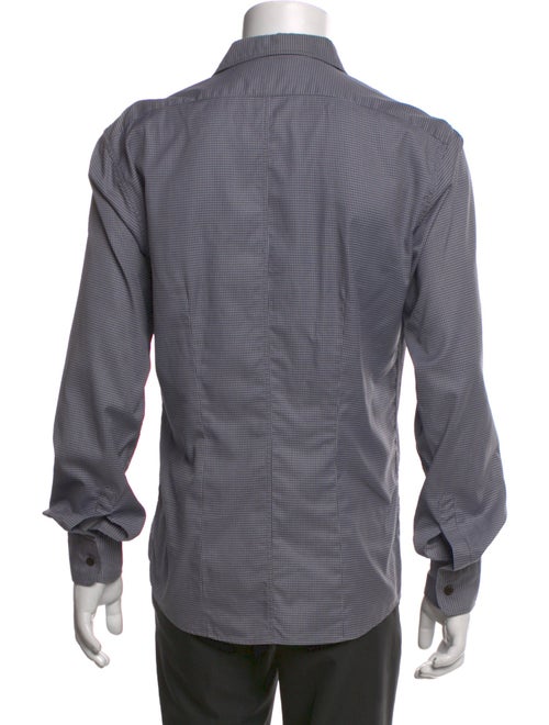 Dries Van Noten Houndstooth Print Long Sleeve Dress Shirt