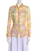 Dries Van Noten Silk Floral Print Button-Up Top