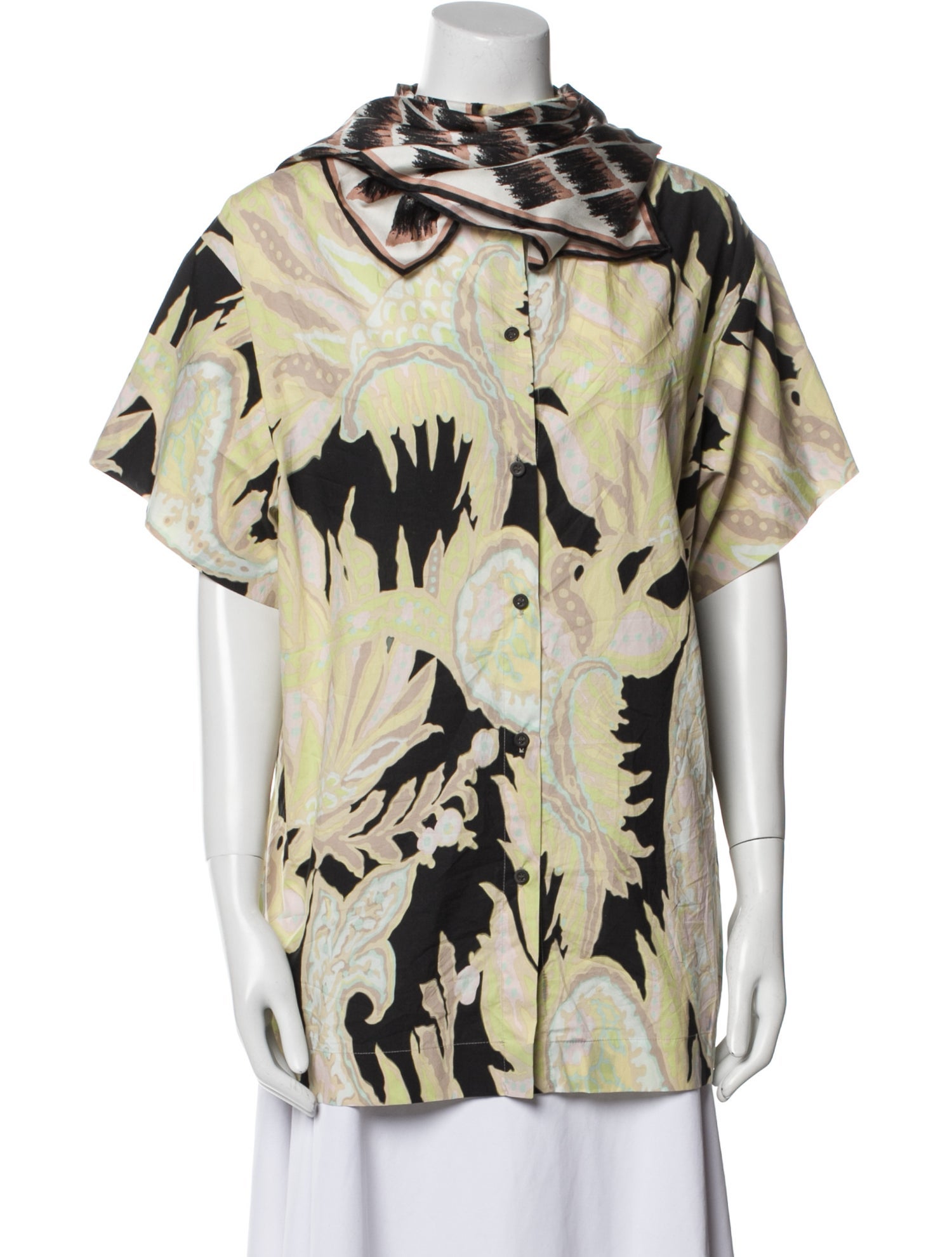 Dries Van Noten Cotton Cowl Neck Blouse