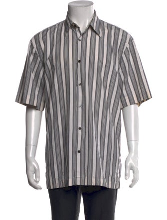 Dries Van Noten Striped Three-Quarter Sleeve Shirt