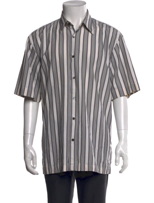 Dries Van Noten Striped Three-Quarter Sleeve Shirt
