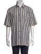 Dries Van Noten Striped Three-Quarter Sleeve Shirt