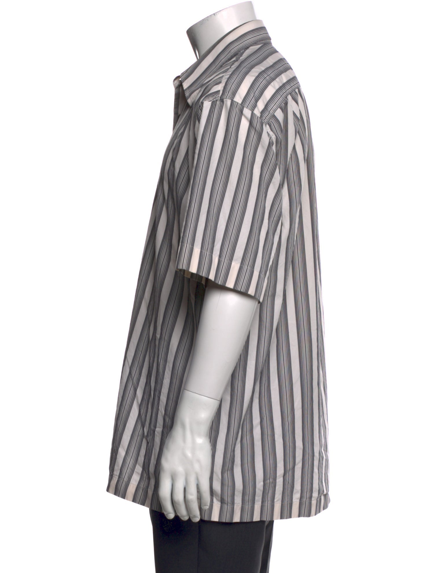 Dries Van Noten Striped Three-Quarter Sleeve Shirt