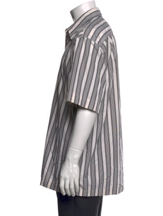Dries Van Noten Striped Three-Quarter Sleeve Shirt