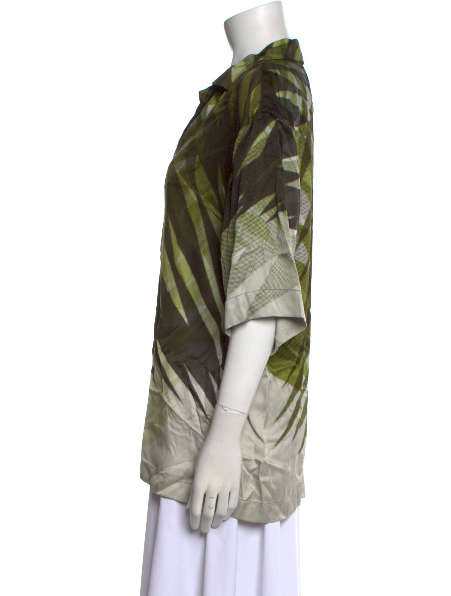 Dries Van Noten Printed Short Sleeve Button-Up Top