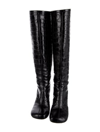 Dries Van Noten Embossed Leather Boots