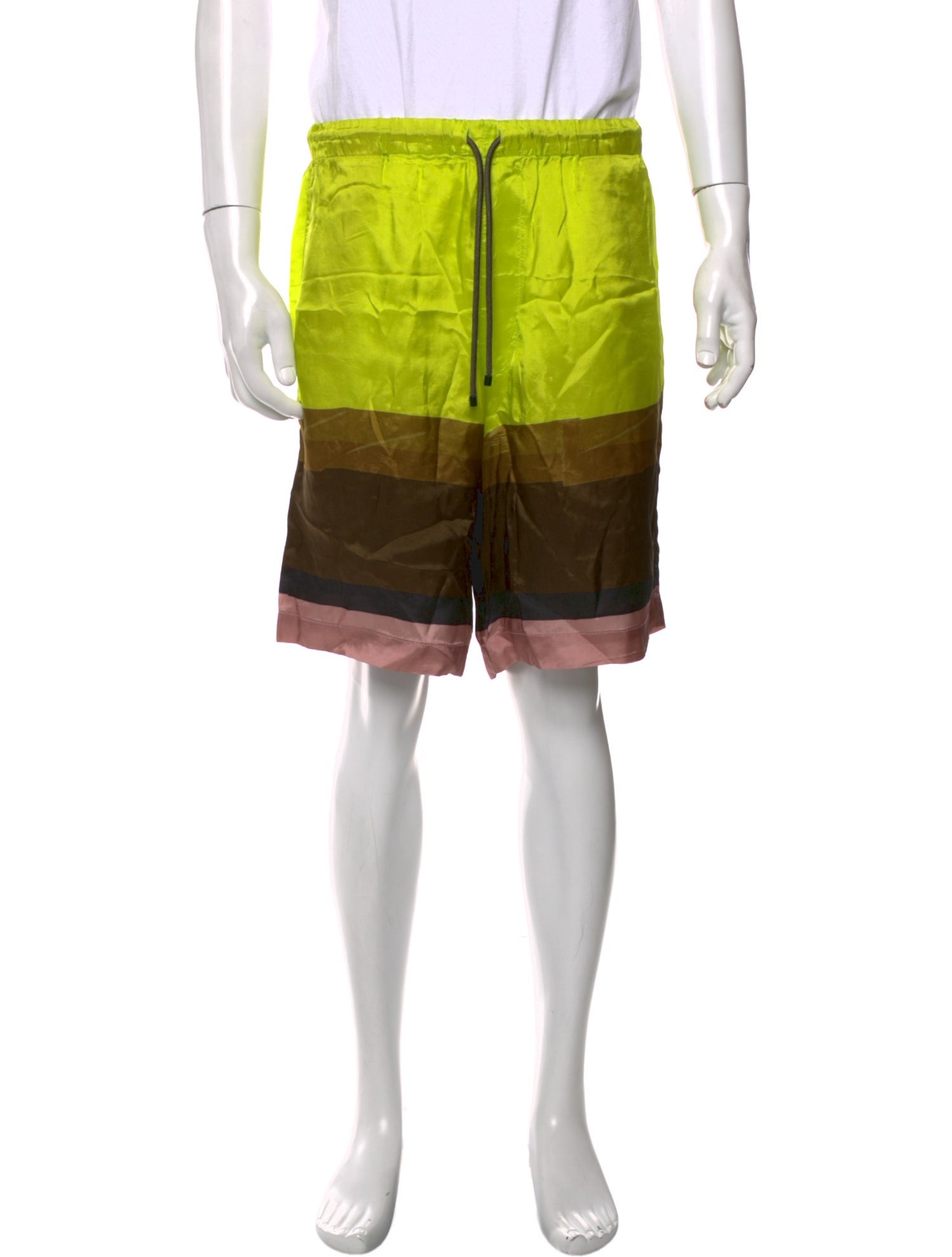 Dries Van Noten Colorblock Pattern Athletic Shorts