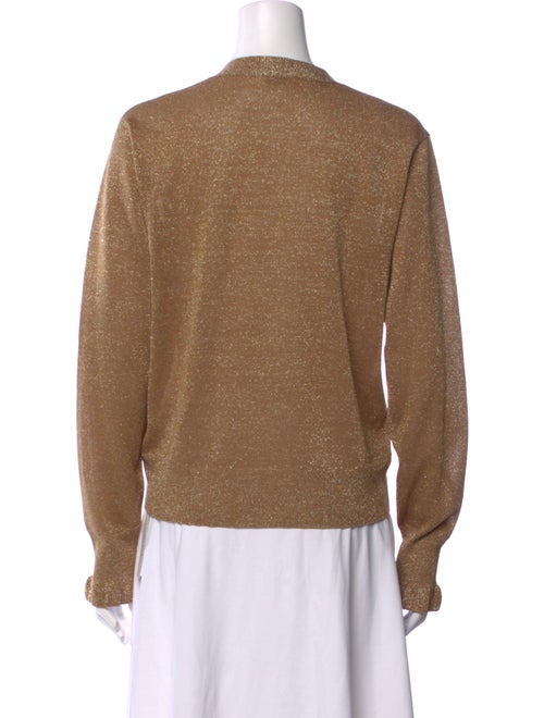 Dries Van Noten Merino Wool V-Neck Button-Up Top