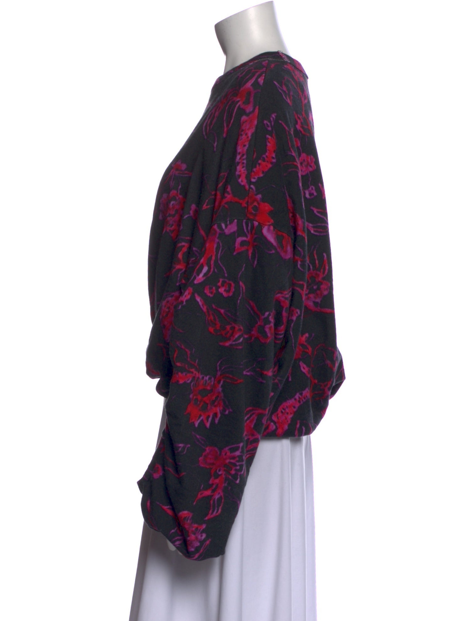 Dries Van Noten Floral Print Bateau Neckline Sweatshirt