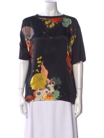 Dries Van Noten Floral Print Bateau Neckline Blouse