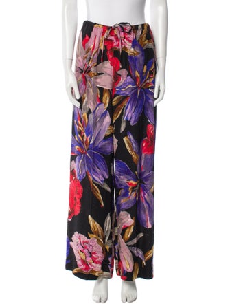 Dries Van Noten Floral Print Wide Leg Pants
