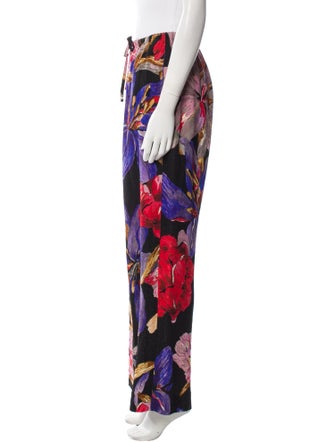Dries Van Noten Floral Print Wide Leg Pants