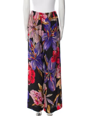 Dries Van Noten Floral Print Wide Leg Pants