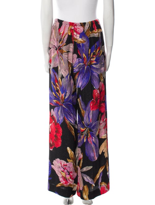 Dries Van Noten Floral Print Wide Leg Pants