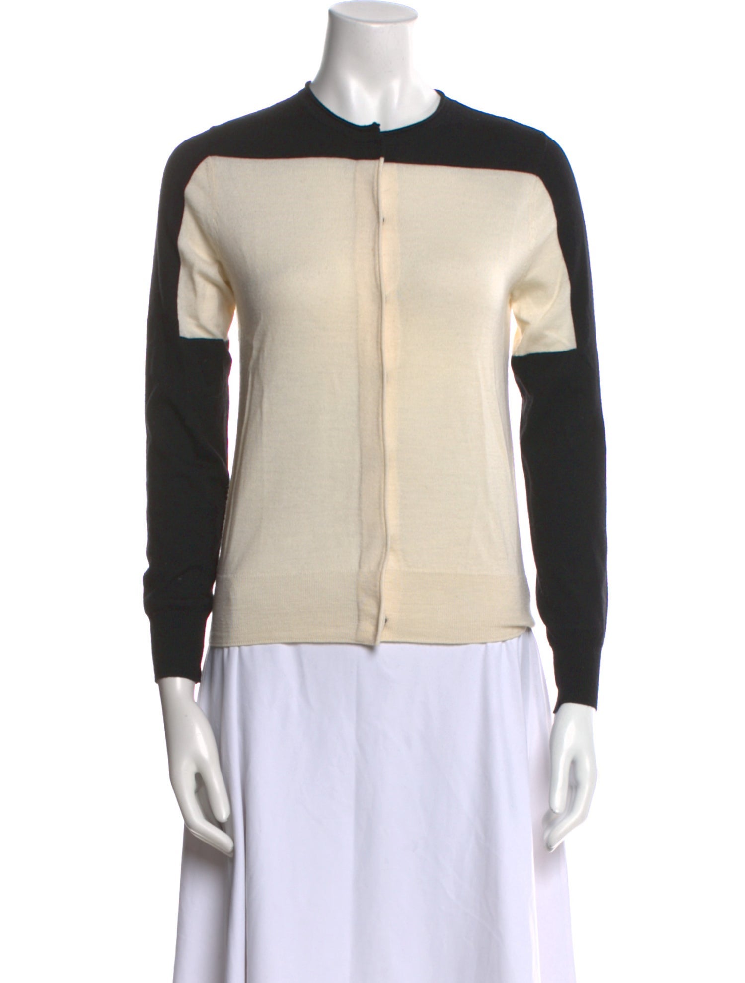 Dries Van Noten Colorblock Pattern Crew Neck Sweater