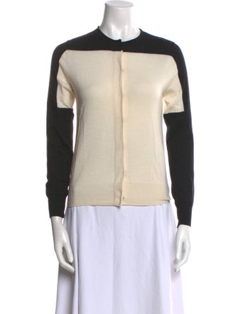 Dries Van Noten Colorblock Pattern Crew Neck Sweater